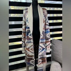 Idyllwind Women's Country Aztec Ombre Southwestern Cardigan Size XL Ivory